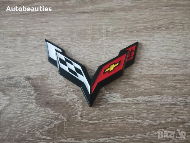 Chevrolet Corvette емблема черно с бяло