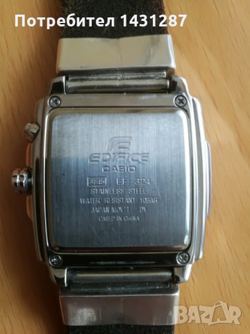 Часовник Casio EF-324 с масивна ръчно изработена каишка от кожа и сребро , снимка 3 - Мъжки - 22605625