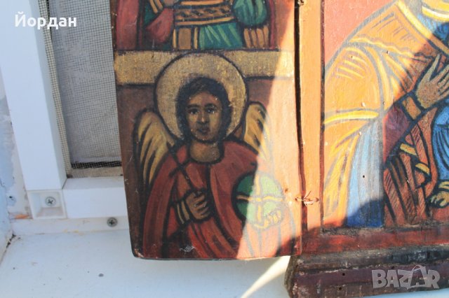 Стара Българска икона триптих , снимка 3 - Колекции - 39987428