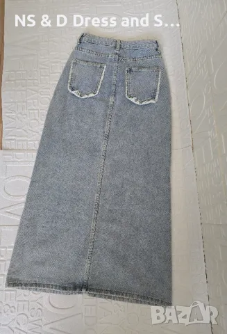 Дамска дълга дънкова пола , снимка 2 - Поли - 50211579