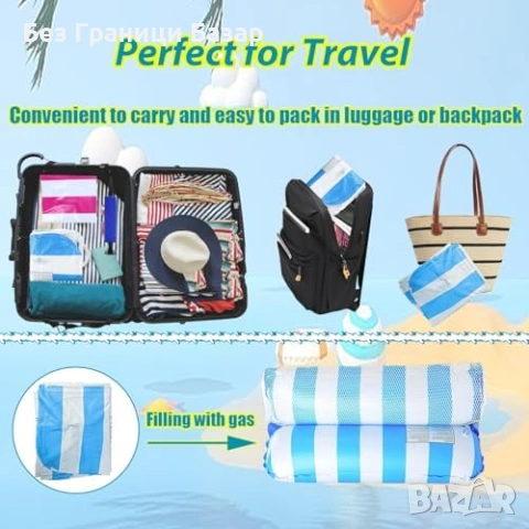 Нови Надуваеми шезлонги за вода 2 броя 4 в 1 плаващ хамак басейн плаж, снимка 6 - Водни спортове - 54142684