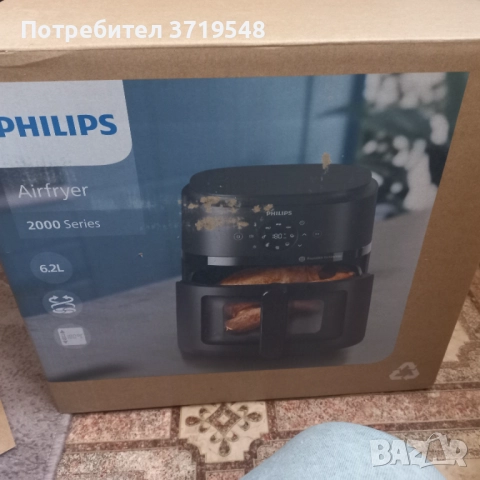 🔥 Еър фрайър Philips 6.2 л – чисто нов.180 лв
