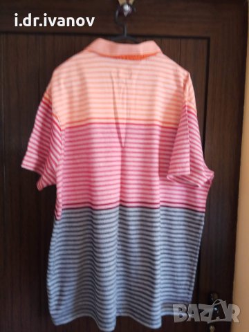 мъжка цветна памучна тениска с якичка размер ХХЛ, снимка 2 - Тениски - 29630562