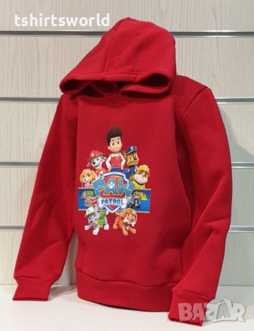 Нов детски суичър с дигитален печат на Paw Patrol (Пес патрул) в червен цвят, снимка 9 - Детски анцузи и суичери - 39173513