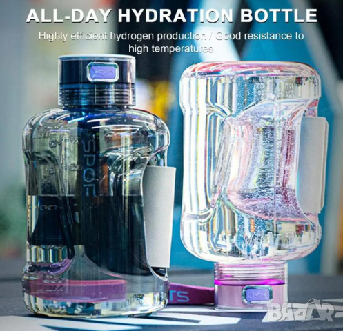 1.5L Спортна Бутилка за Водородна Вода Активатор Алкализатор Алкалайзер Йонизатор Жива Вода Католит, снимка 8 - Други - 44654686