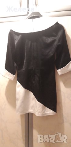 Уникална дамска къса рокля в черно и бяло, снимка 6 - Рокли - 42646693