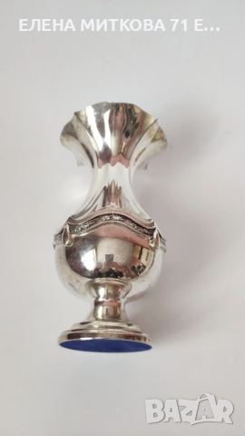 Масивна посребрена ваза с красива форма и орнаменти, снимка 2 - Вази - 52619215