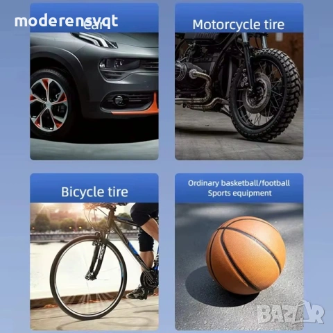 Преносим стартер компресор LED лампа 4в1 150 PSI батерия, снимка 3 - Аксесоари и консумативи - 53125566