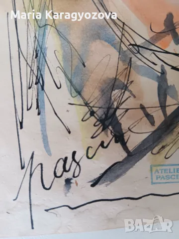 Картна Жул Паскин, оригинал, снимка 3 - Антикварни и старинни предмети - 50299173