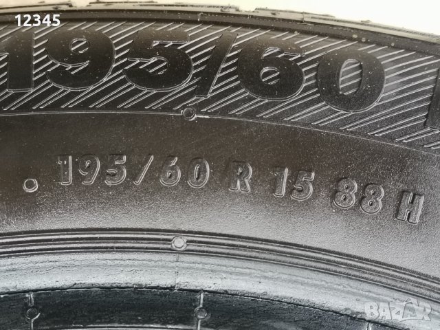 195/60R15 7,5мм грайфер-№610, снимка 10 - Гуми и джанти - 42046621