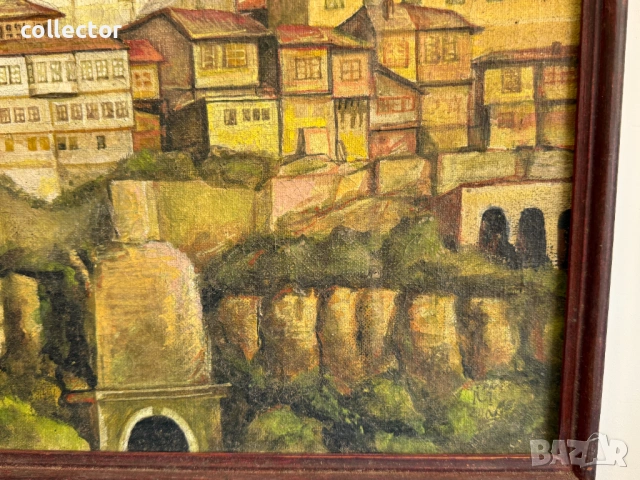 Живописен градски пейзаж - Велико Търново. №8103, снимка 4 - Антикварни и старинни предмети - 54194272