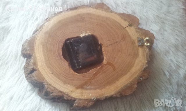 Стенен часовник, от резен на пън, дървен, снимка 5 - Стенни часовници - 38219983