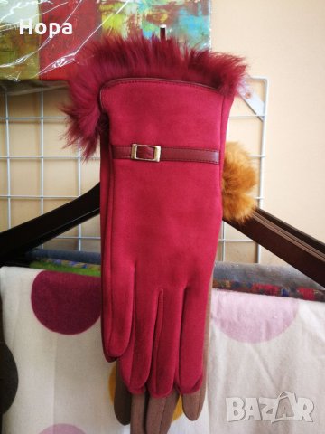 Ръкавици с естествено пухче , снимка 2 - Шапки - 23027874