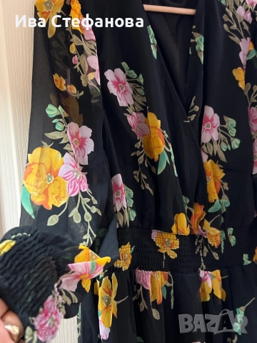 Нова феерична ежедневна елегантна рокля V образно деколте флорален принт цвета Only , снимка 3 - Рокли - 51634337