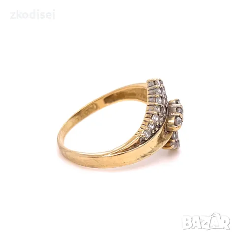 Златен дамски пръстен 3,13гр. размер:56 14кр. проба:585 модел:18269-4, снимка 3 - Пръстени - 50300056