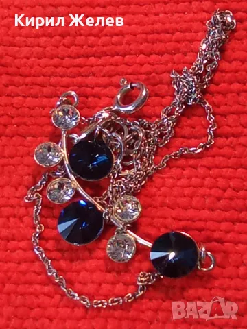 ПРЕЛЕСТНО ФЛОРАЛНО СКЪПОЦЕННО СРЕБЪРНО КОЛИЕ СРЕБРО 925 с БЯЛА ПОЗЛАТА ЧАСТ от КОМПЛЕКТ 48603, снимка 10 - Колиета, медальони, синджири - 49144168