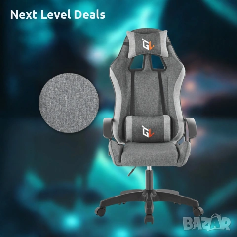 Ергономичен геймърски офис стол с лумбална и шийна опора – комфорт без умора, снимка 10 - Столове - 53049283