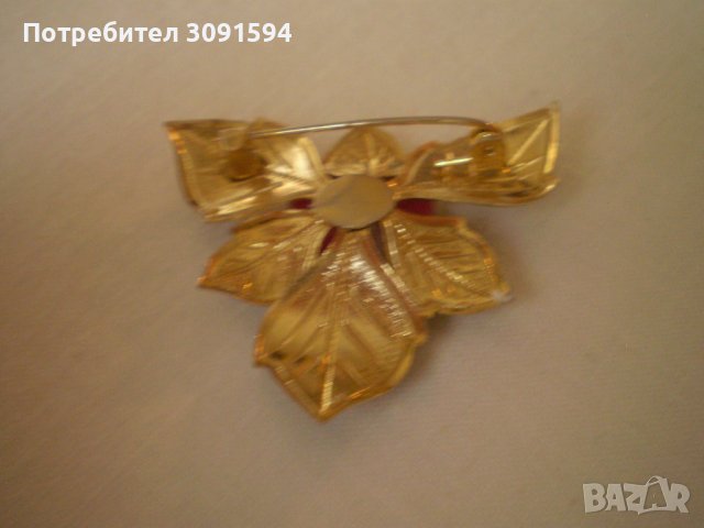 Винтидж брошка   цвете, снимка 5 - Антикварни и старинни предмети - 40257277