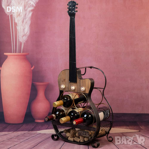 нова Поставка за Бутилка LED - Китара за Вино - 80см