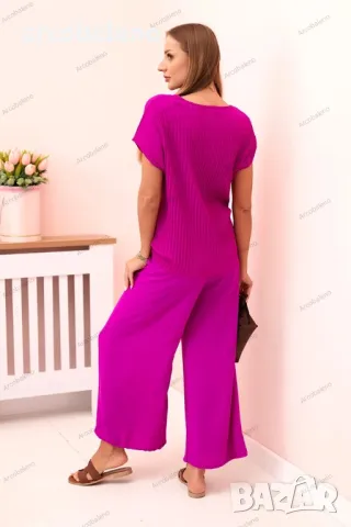 Дамски вискозен комплект от две части, плисирана блуза + панталон, 13цвята , снимка 5 - Комплекти - 50322715