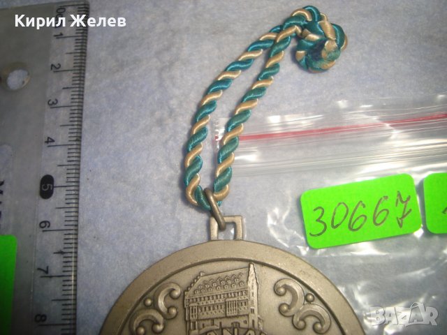 СТАР НЕМСКИ РЯДЪК КОЛЕКЦИОНЕРСКИ ЮБИЛЕЕН ГРАДСКИ ПОСРЕБРЕН МЕДАЛ ХАНАУ 30667, снимка 4 - Антикварни и старинни предмети - 37971252