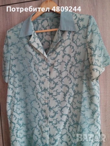 Зелено дълго копринено сако - къс ръкав №54, снимка 5 - Сака - 54328682