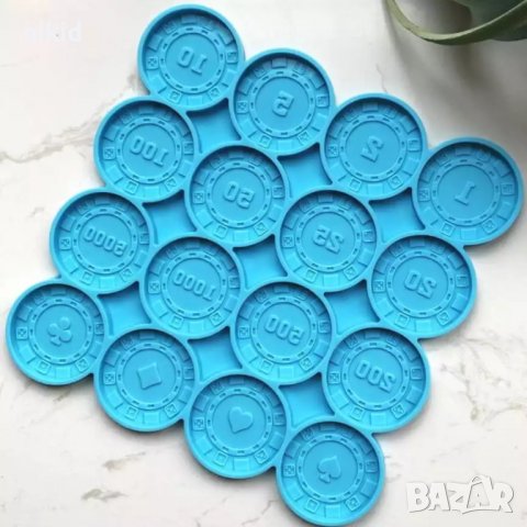 Казино покер жетони хазарт монети силиконов молд форма фондан шоколад смола