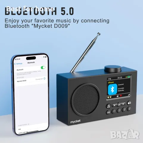 Преносимо DAB радио с Bluetooth,  Mycket, снимка 7 - Радиокасетофони, транзистори - 50176299