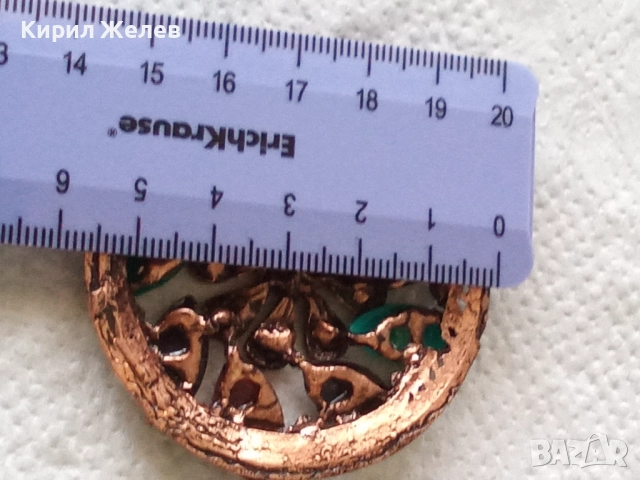 Брошка кръгла с кристали 14432, снимка 5 - Колиета, медальони, синджири - 52810676