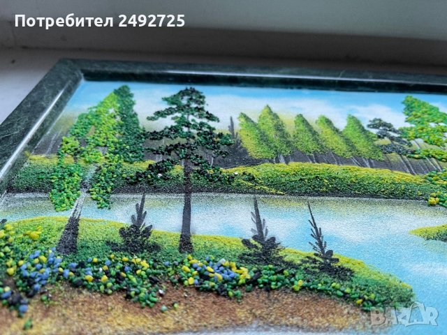 Картина руска, рамка от мрамор, направена от парчета мрамор, снимка 4 - Картини - 39662084