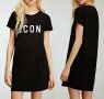 НОВО! Дамска тениска рокля ICON DRESS, 2 цвята. Или по ТВОЙ дизайн!, снимка 1 - Тениски - 37547132