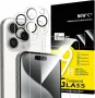 NEW'C 4 Pack: Защитно стъкло за екран и камера за iPhone 15 Pro [6.1 инча], снимка 1