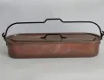 Голям и масивен френски съд от мед с дръжки от ковано желязо-фабрично калайдисан, снимка 1