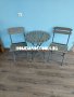 Градински комплект -сгъваема маса и два сгъваеми стола дърво и метал, снимка 1 - Градински мебели, декорация  - 40620638