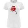 Нова дамска тениска с Роза в бял цвят 