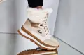 Намаление на дамски зимни боти с пух Puma бежаво , снимка 1
