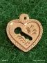Сребърен медальон във формата на сърце ❤️ с апликация на ключ романтичен подарък 52648, снимка 1