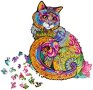 Нов Уникален Дървен Пъзел Котка WOODVIO - Подарък за Любознателни