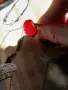 Сребърен пръстен с червен кехлибар , снимка 1