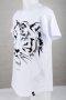 Бяла памучна мъжка тениска с тигър с кристали марка Avenue George V Paris - М, снимка 4