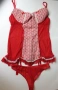 85-90 D червена корсетна нощничка с жартиери и подарък прашка, снимка 1