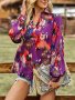 Дамска блуза с флорален принт и V-образно деколте, 4цвята - 023, снимка 12