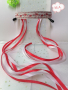 Косичник с червена и бяла лента(Модел 509), снимка 1 - Аксесоари за коса - 44618165