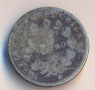 Чили 1 decimo 1860 година, сребърна, 2 гр.