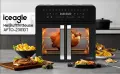 Iceagle XXL Фритюрник с горещ въздух 23L с двойна камера с подвижен разделител за готвене, снимка 8