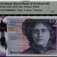 SCOTLAND. ROYAL BANK OF SCOTLAND £ 20 2019 год , снимка 1 - Нумизматика и бонистика - 37164885