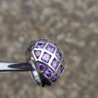 Дамски масивен сребърен пръстен с камъни, снимка 1 - Пръстени - 39240556