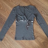 Дамска сива блуза М-10лв, снимка 1 - Блузи с дълъг ръкав и пуловери - 39463914