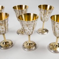Комплект аристократични сребърни чашки , снимка 2 - Антикварни и старинни предмети - 37396989