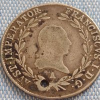 Сребърна монета 20 кройцера 1818г. Франц първи Виена Австрийска империя 12215, снимка 5 - Нумизматика и бонистика - 42915123
